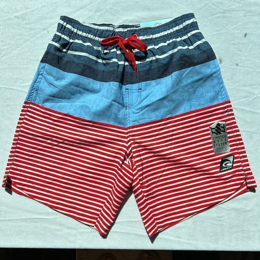 Men’s Laguna Swim Trunks Size Small Multi colored Lined Drawstring. NWT     B1